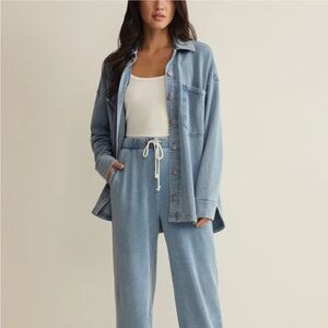 Z Supply All Day knit Jacket in Washed Indigo